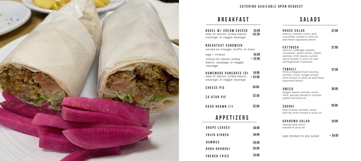 Catty Cafe Menu
